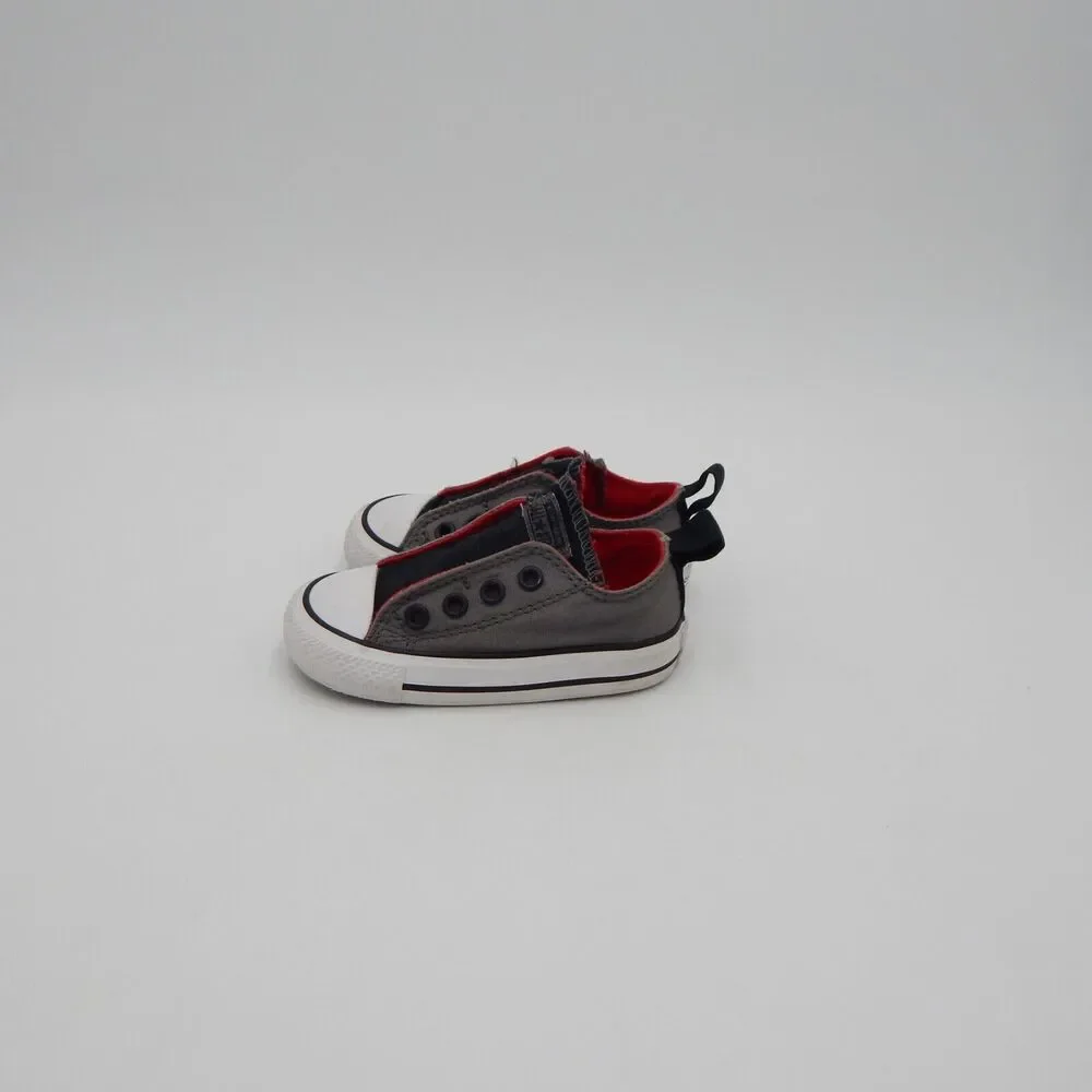 Converse All Star Gray and Black Slip On Low Top Sneakers Infant 750033F Size 5